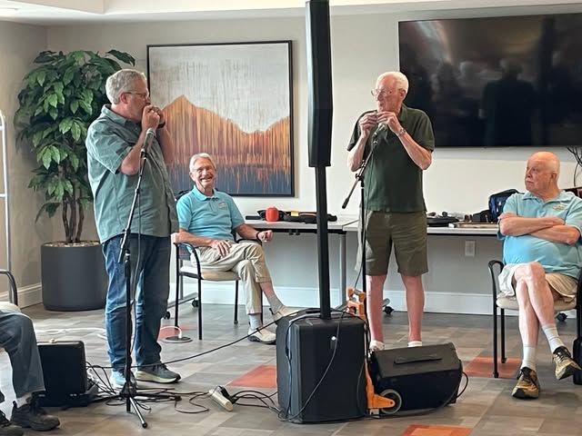 Our residents were treated to a performance by the Mile High Harmonica club, and one of our very own was the special guest! Lloyd showed off his talent with beautiful songs!