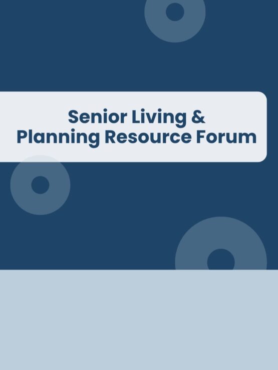 Senior residents engaging in a warm, inviting community event focused on planning and support.