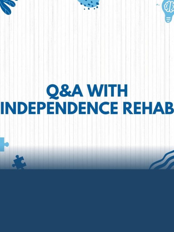 Community Q&A session promoting independence and support through rehabilitation services.