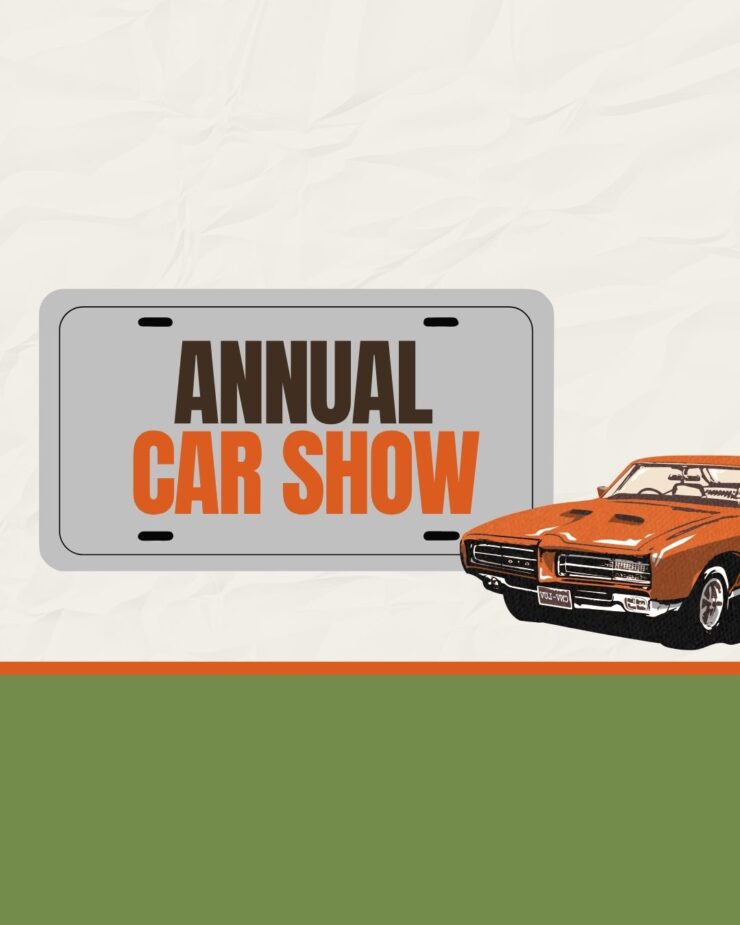 Residents enjoying a lively annual car show gathering in a welcoming community space.