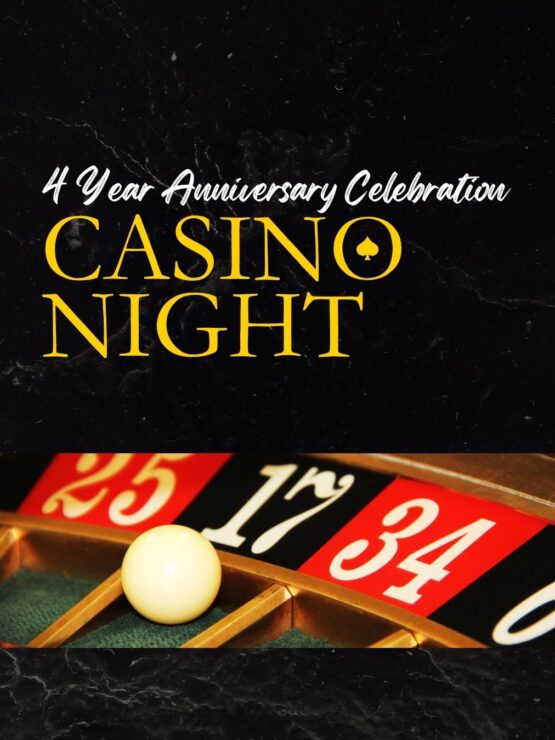 Celebrating community with a fun casino night for the 4-year anniversary event.