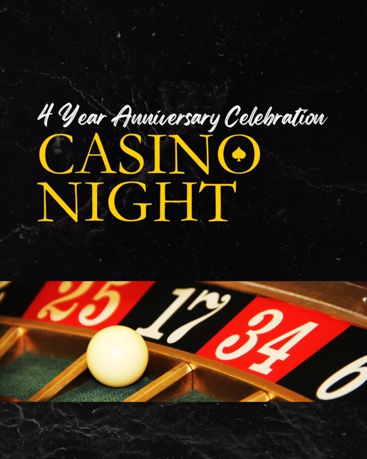 Celebrating community with a fun casino night for the 4-year anniversary event.