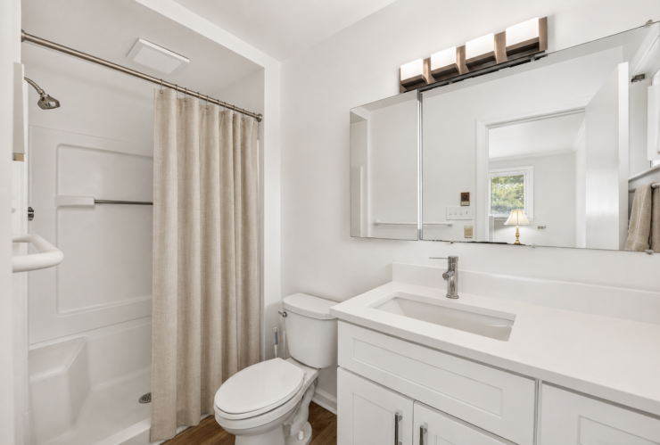 Bright and accessible bathroom with modern fixtures and warm, inviting details.
