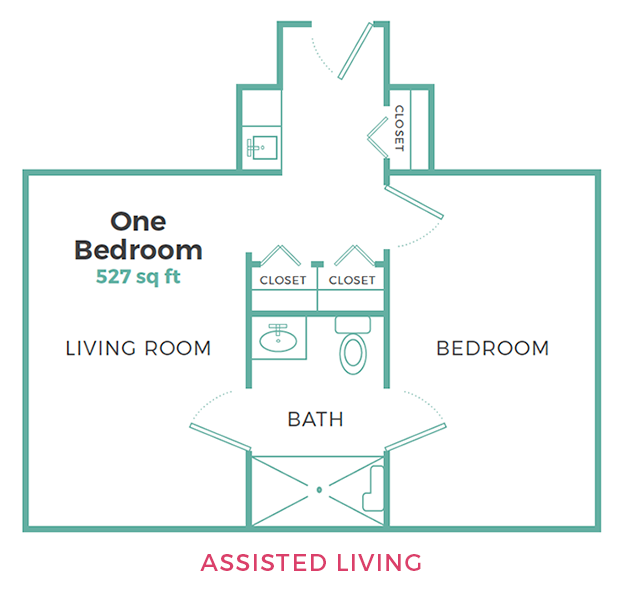 Wake Forest Floor Plan - 1 bed