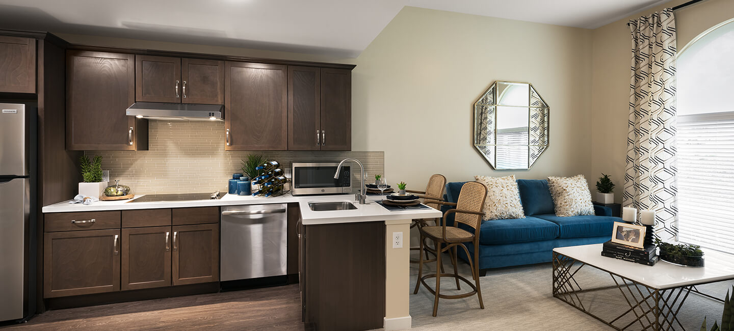 Apartment living room and kitchen Rancho Cucamonga