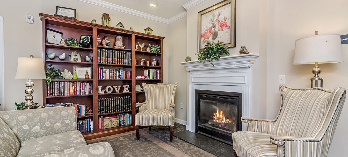 Cadence at Wake Forest Reading Area with Fireplace