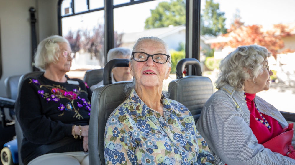 senior living Vacaville, scheduled bus transportation