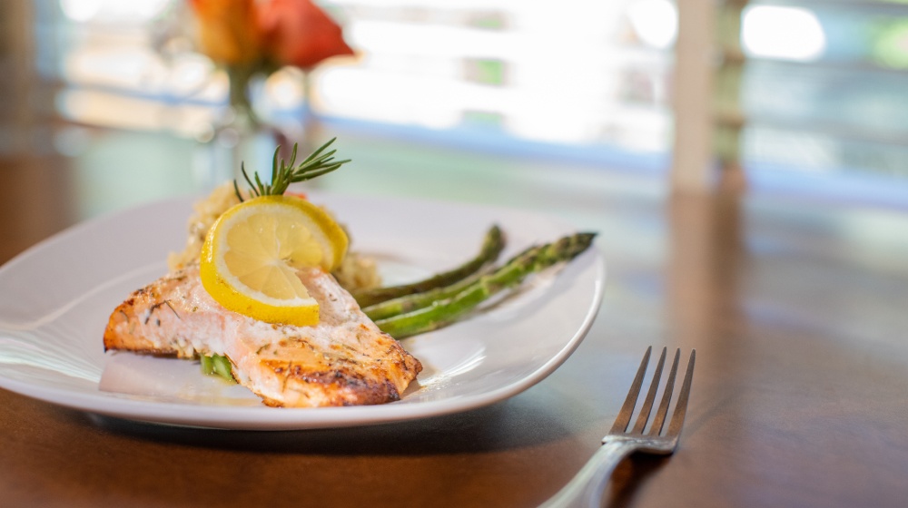 ENCORE Culinary Services salmon asparagus